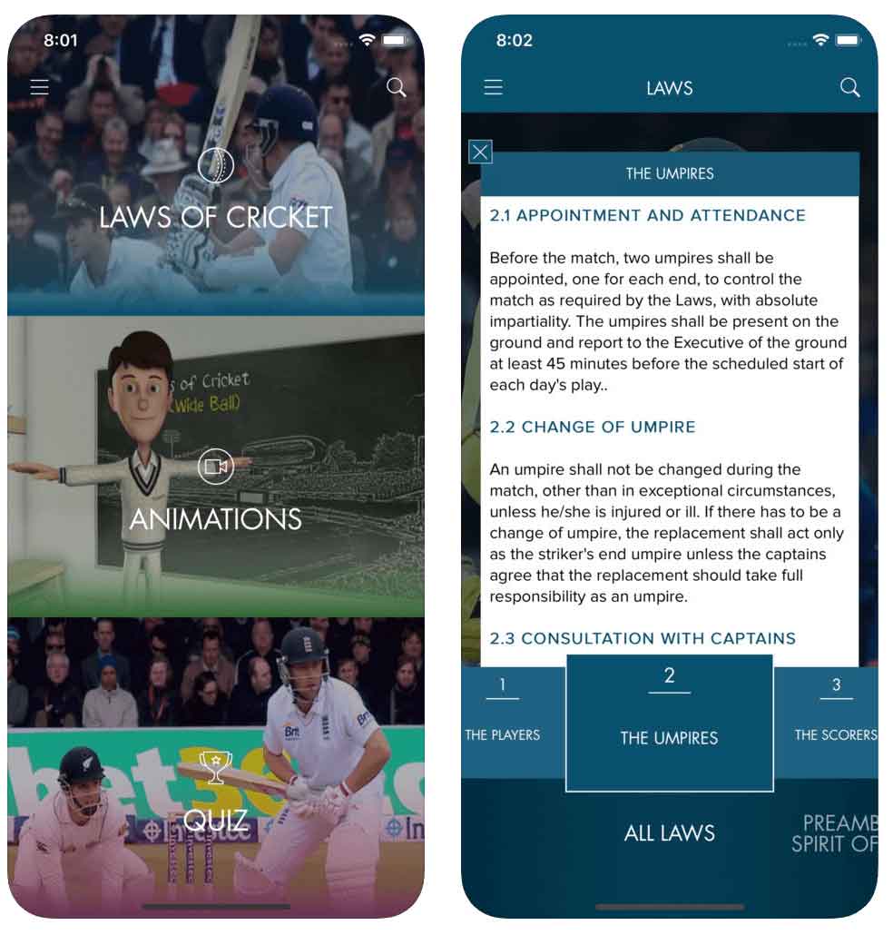 MCC Official Laws of Cricket App